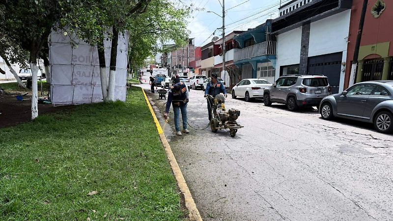 Realizan jornada de limpieza y mantenimiento en espacios públicos de Xalapa